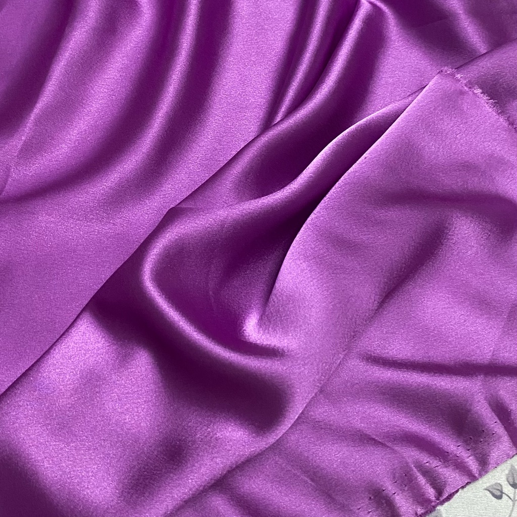 Vải Lụa Satin Tím Hồng Trơn Khổ 1m5 - Co Giãn, Mềm, Rũ - May Áo Dài, Đầm, Bà Ba, Quần Áo Dài
