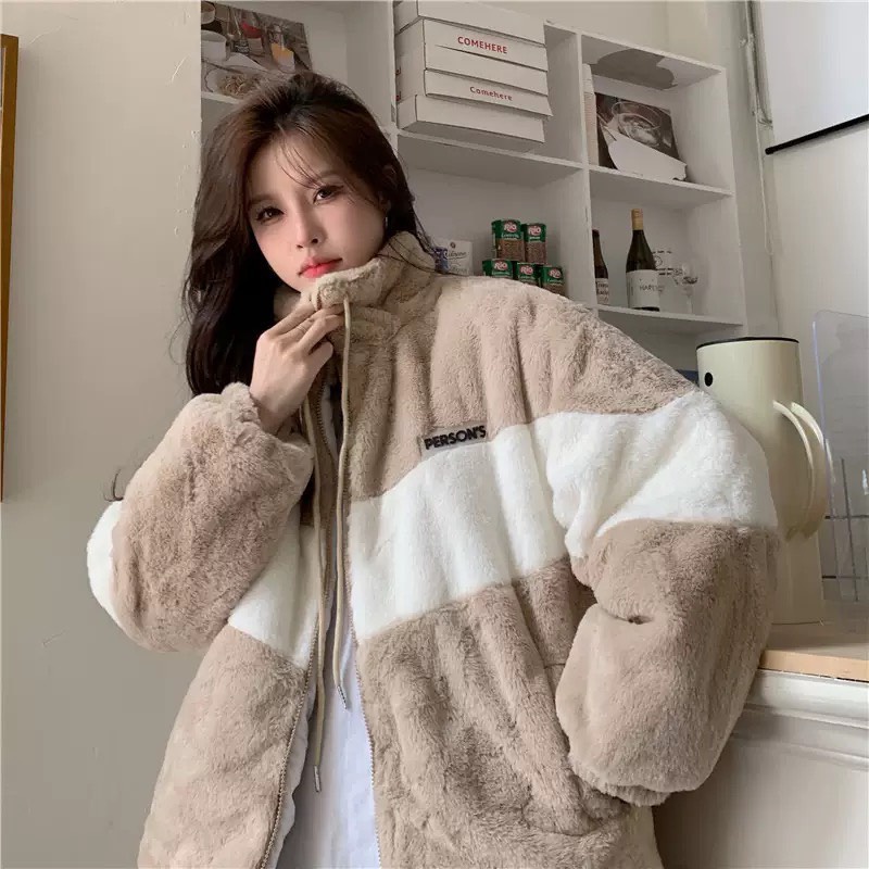 Áo khoác lông cừu hàn quốc, áo lông cừu cao cấp 2 lớp kiểu dáng unisex tinashop99