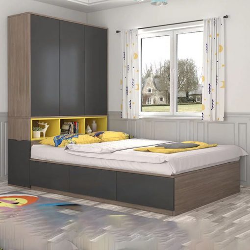 Giường đa năng liền tủ quần áo hiện đại cho gia đình nhiều màu sắc Đồ gỗ nội thất Hta