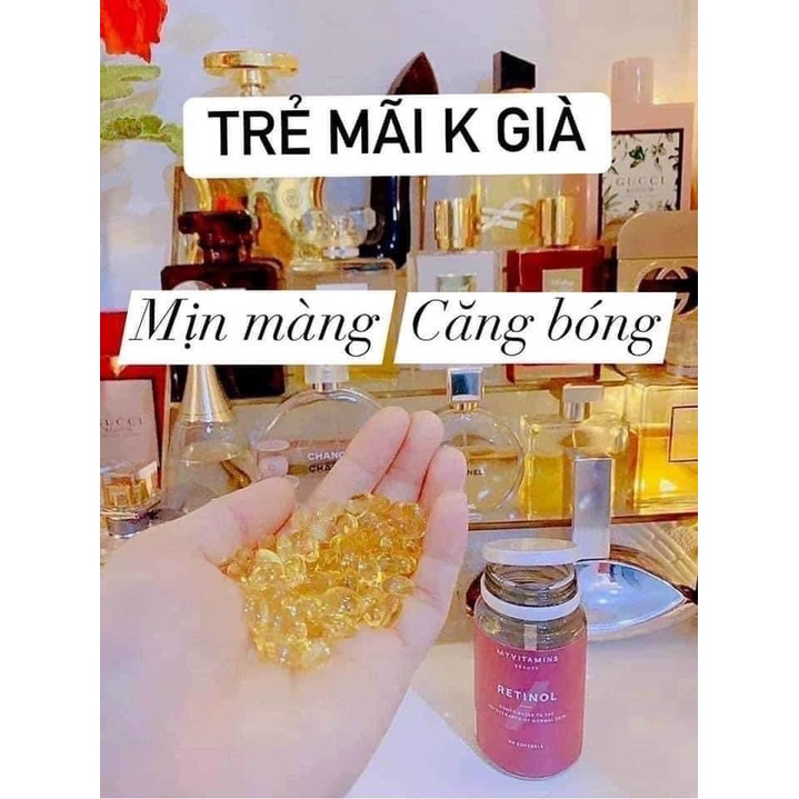 Viên uống Retinol Myvitamins UK 30 viên, giảm lão hóa giúp đẹp da