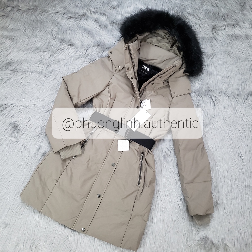 Áo Khoác lông vũ dáng dài chống nước, đai eo điều chỉnh Zara Auth New Tag có sẵn 8073/226 8073226