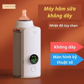 Máy hâm sữa không dây cầm tay, màn hình hiển thị kỹ thuật số thông minh điều chỉnh 6 mức nhiệt độ
