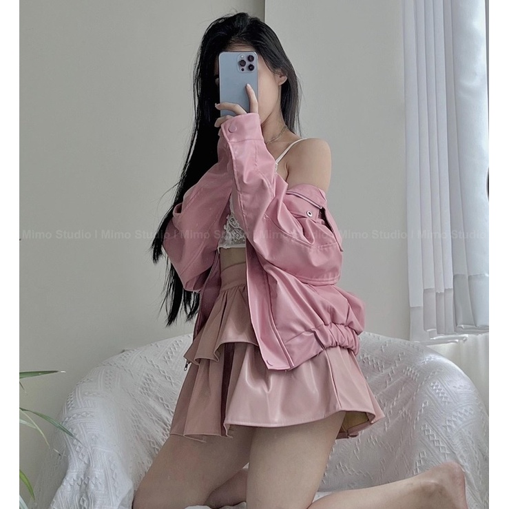 Áo khoác bomber da