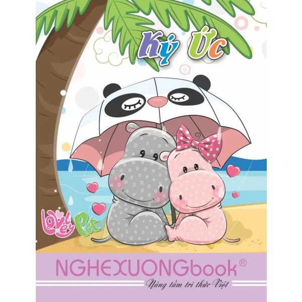 Tập học sinh-sinh viên 200 Trang  Ký Ức -Nghệ Xương - kẻ 4 ô ly - Định Lượng 70gsm