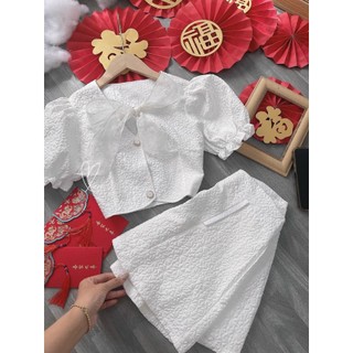 SET ÁO GẤM NƠ NGỰC