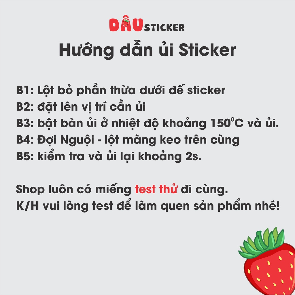 DS15 - Set 12 Sticker Bunny ủi tên cho bé dễ thương - dễ ủi lắm ạ!