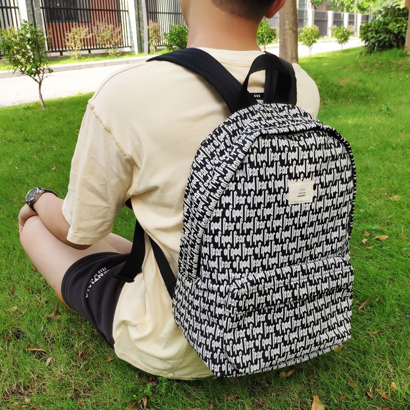 Balo Đi Học In Chữ LOGO Kanye Phong Cách Đường Phố Cá Tính