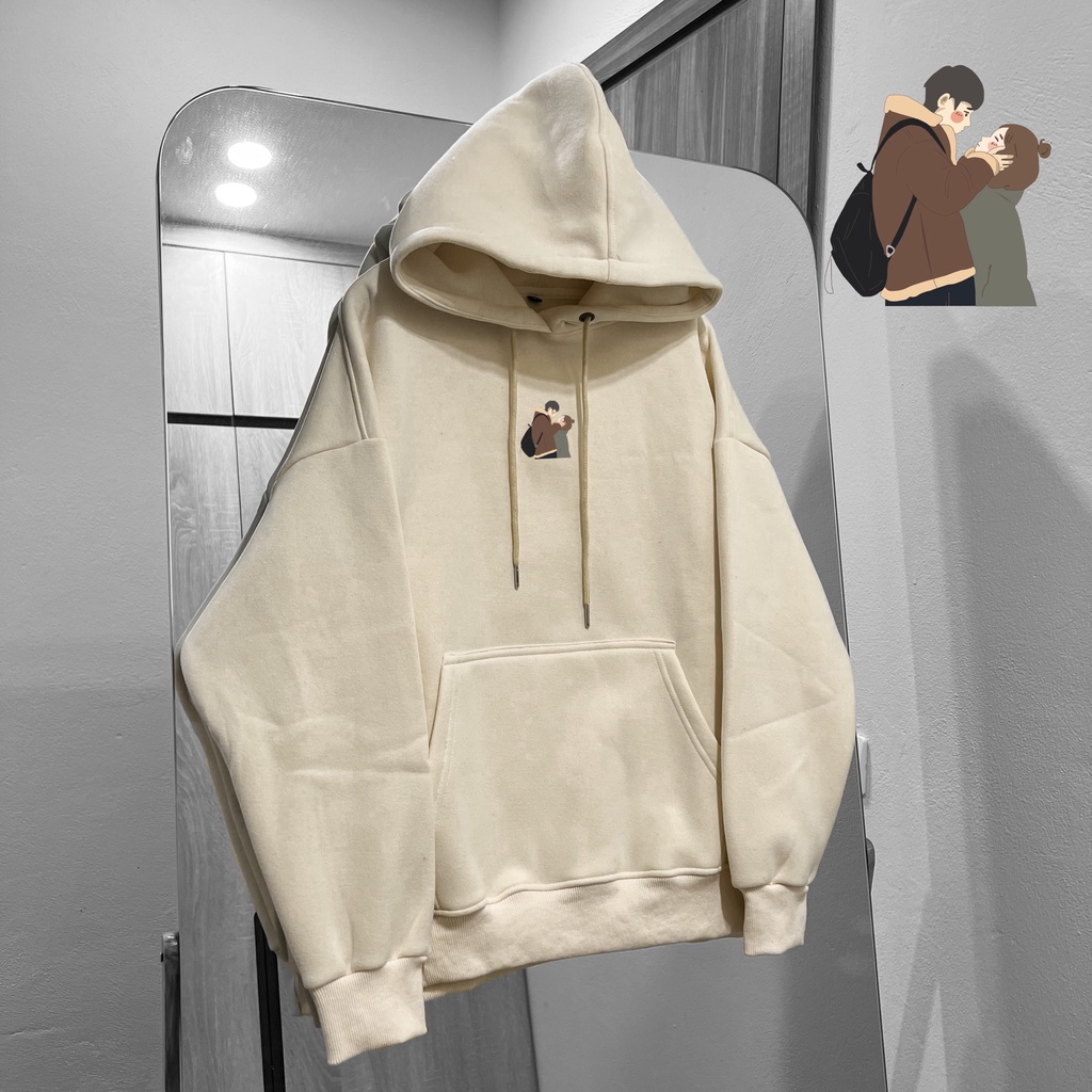 Áo Hoodie nam nữ MEANSTORE nỉ có mũ basic unisex form rộng rãi mềm mại dày dặn Ulzzang - Đen, Kem, Xanh lá