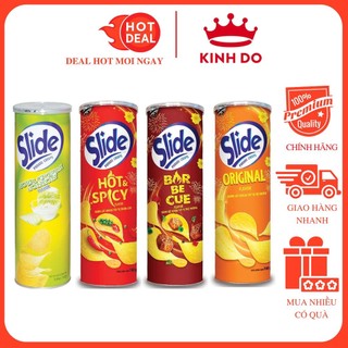 Snack Ống Khoai Tây Chiên Slide Vị BBQ/Cheese/Rong Biển/Kem Chua Hành/Tự Nhiên/Thơm Cay Hộp 100G