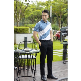 Áo thun nam, áo phông nam có cổ tay ngắn thêu họa tiết vải cotton cá sấu mềm mịn co giãn thoáng mát -  ATN26