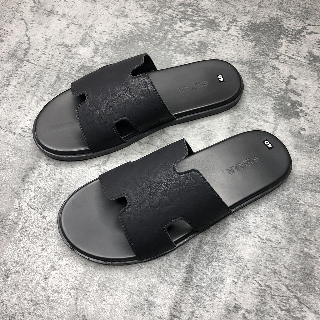 Dép nam quai ngang Beman BM2,da sần cao cấp,đế êm và ôm chân,form dáng dễ phối đồ,phù hợp mang hàng ngày