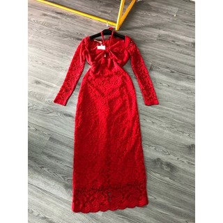[Ảnh Thật ]Váy body đỏ ren TKCC