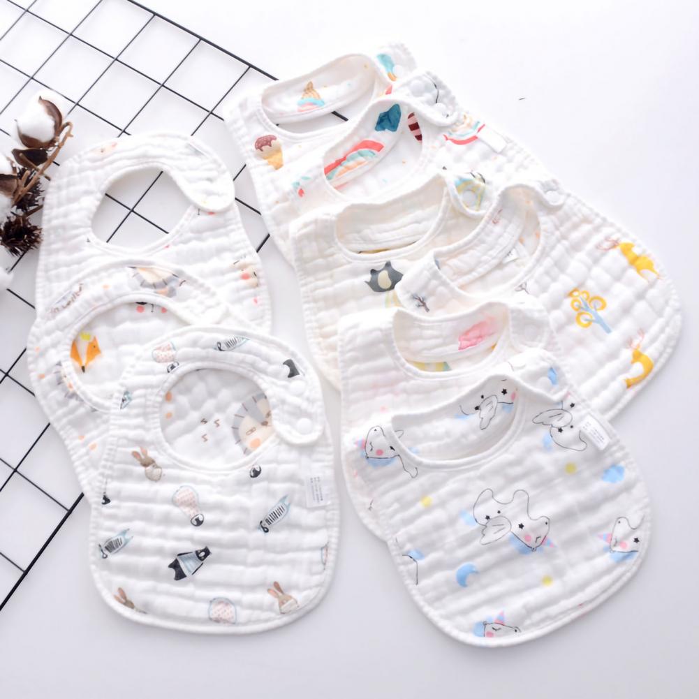 [Bán Nóng] Yếm cotton có chống thấm cho bé có nút bấm tiện lợi, Yếm xô lớp hình chữ U dành cho bé siêu mềm mịn và đáng yêu Cotton In Hoạt HDbabies