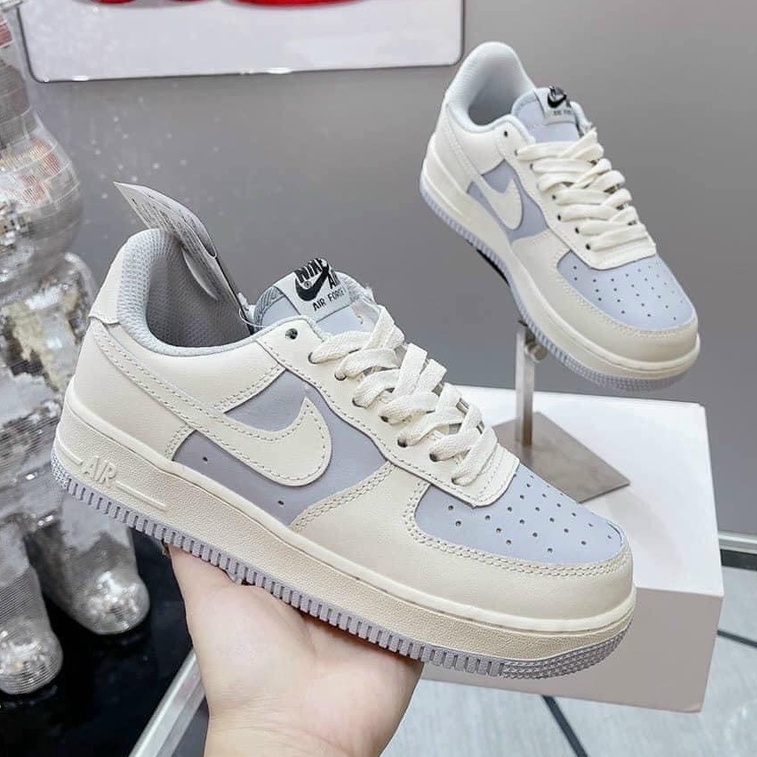 Giày Nike_ Air Force 1 AF1 trắng kem xanh bản cao cấp , Air Force 1 khoai môn full hộp