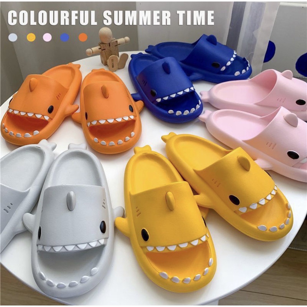 Dép cá mập cho người lớn đi trong nhà, ngoài trời dép siêu nhẹ đáng yêu chống trượt mới dành cho nam và nữ