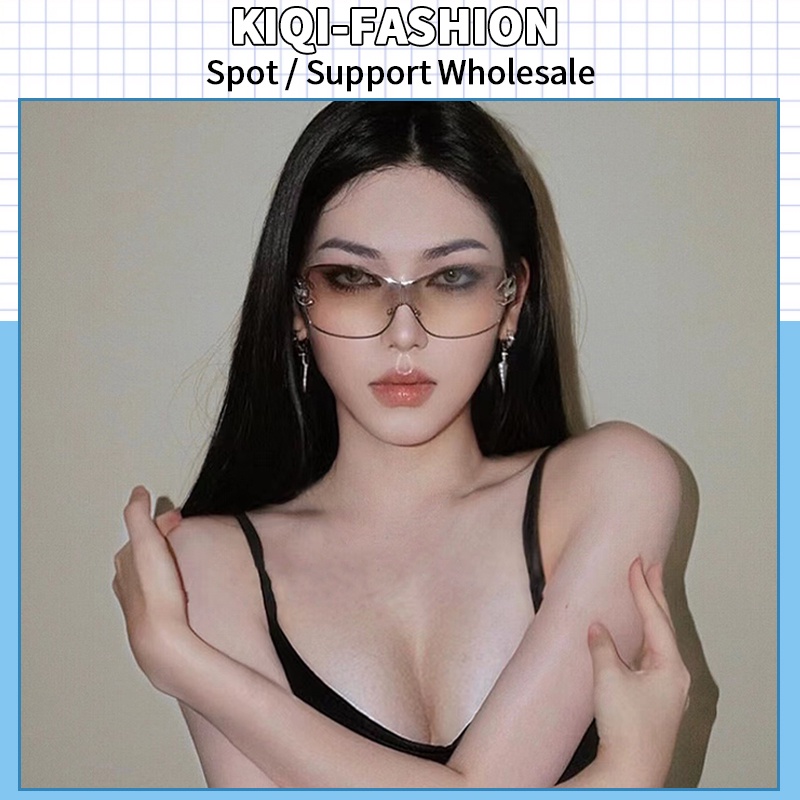 (KIQI-FASHION) COD Kính Chống Nắng Và Tia UV Gọng Lớn Y2K Phong Cách Âu Mỹ Cổ Điển Thời Trang Cho Nữ