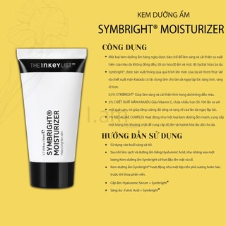 (BIL CANADA) Kem dưỡng ẩm Symbright Moisturizes -The INKEY List-