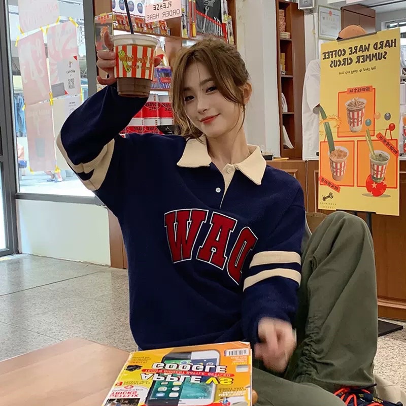 Áo Sweater nỉ thêu chữ, chất dày dặn form Unisex ❤Freeship