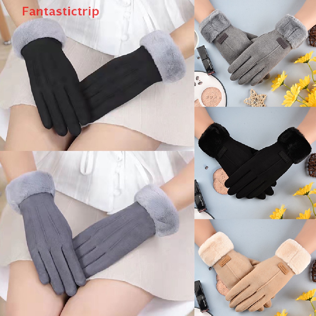 1 Đôi Găng Tay Lái Xe Đạp Chống Gió Có Thể Chạm Màn Hình Cảm Ứng Thời Trang Mùa Đông Mới Dành Cho Bạn Nữ