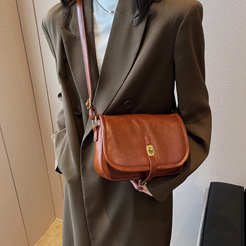 Túi Đeo Chéo Hình Vuông Nhỏ Màu Trơn Dễ Phối Đồ Thời Trang Cho Nữ