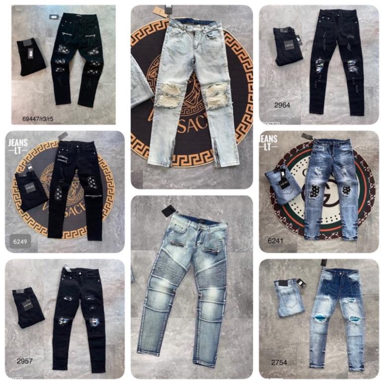 Quần Jeans Amiri Nam Vá Da Cực Xịn - Quần Jeans Nam Amiri Khoá Chân Cao Cấp ⚡