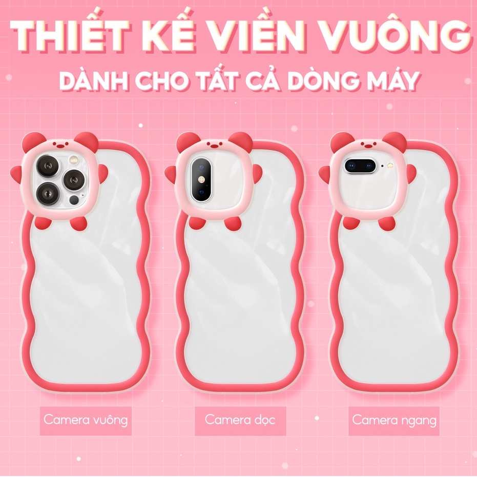 Ốp lưng iphone viền gấu sóng lượn bé du xuân đón tết 6/6plus6s/6splus7/7plus/8/8plusx/xr/xs/11/12/13/pro/max/plus/promax