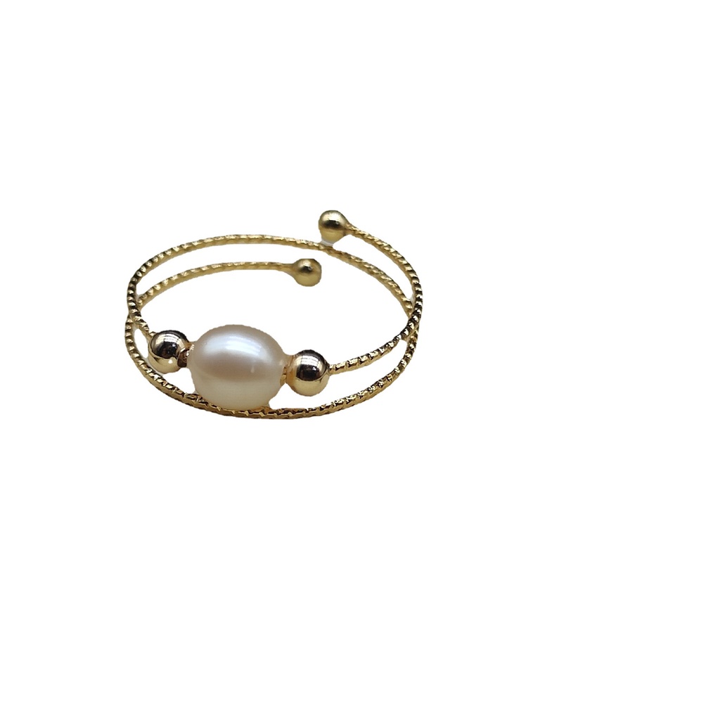 Nhẫn Mạ Vàng 14k Đính Ngọc Trai Nhân Tạo Thời Trang