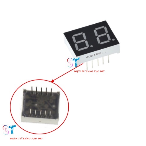 Led 7 Thanh 4021BS 0.4 Inch 2 Số Màu Đỏ  Anode Chung 10 Chân