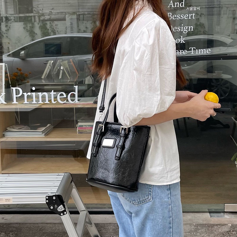 Mischa Túi Xách Da PU Màu Trơn Dễ Phối Đồ Thời Trang Cao Cấp