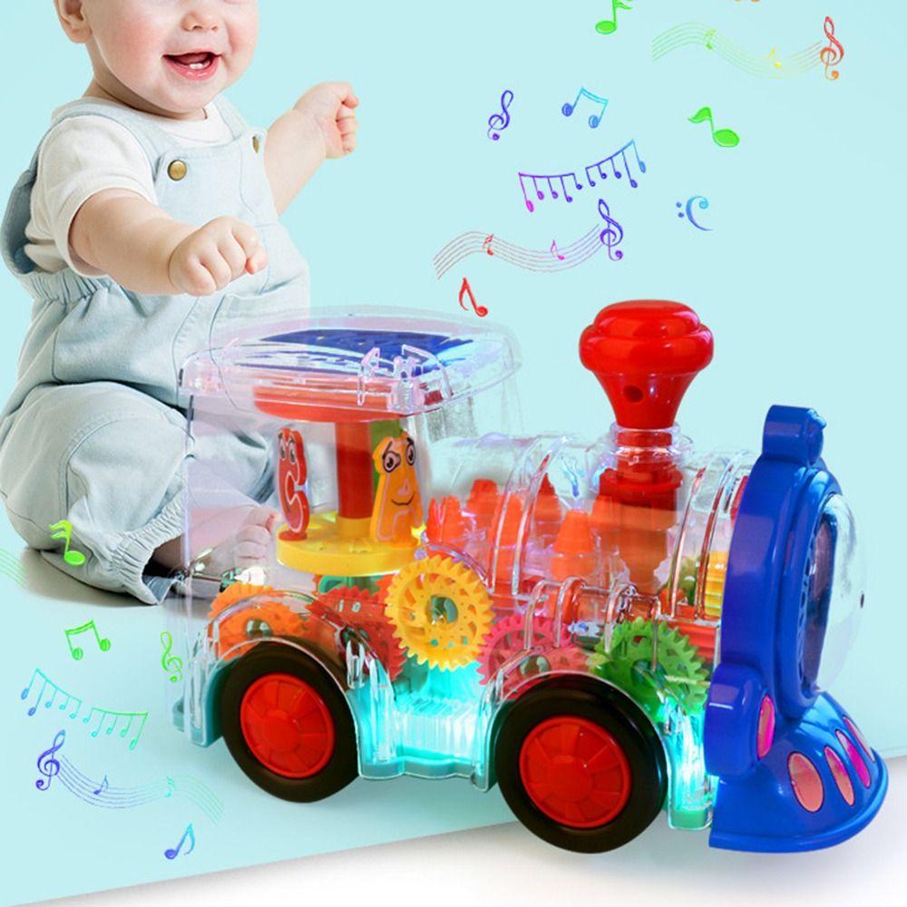 FUTURE Đồ Chơi Tàu Lửa Điện Xoay Có Đèn 3 Chế Độ