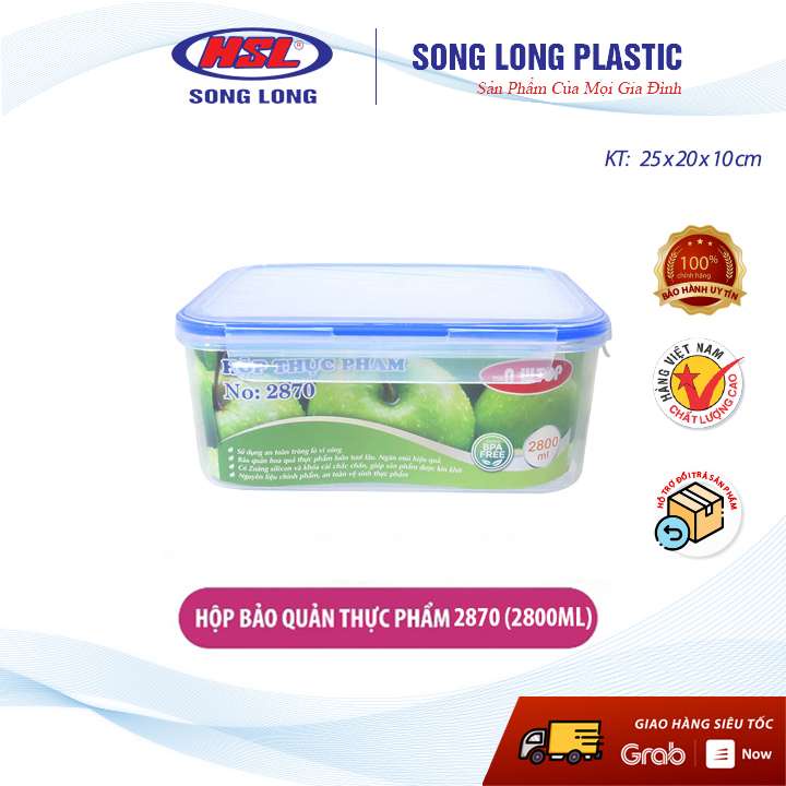 Hộp bảo quản thực phẩm dùng được trong lò vi sóng- 4 lock- các cỡ -Song Long