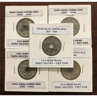 Xu gia long thông bảo triều nguyễn việt nam 1 xu kèm kẹp xu bảo quản