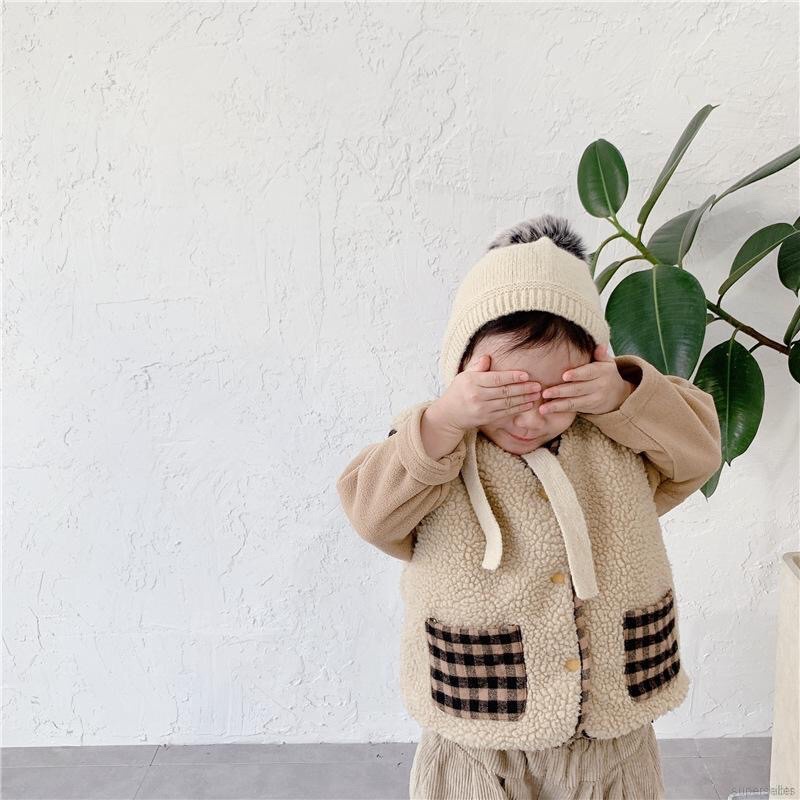 Áo gile lông cừu 2 mặt sz 80