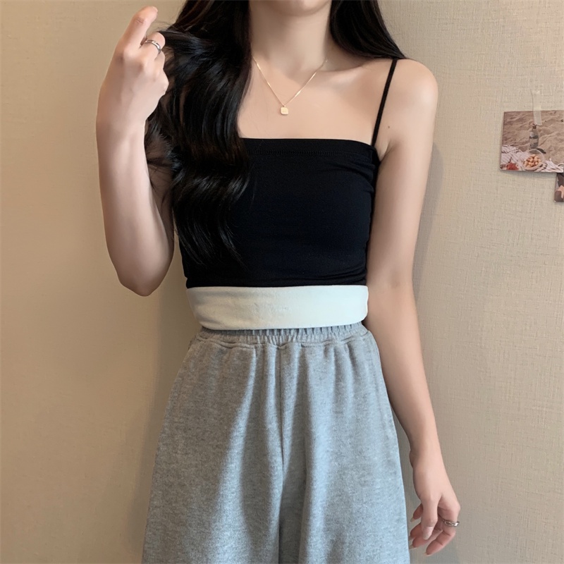 NRVP Áo Tank Top Đơn Co Giãn Phong Cách Hàn Quốc Mới Với Đệm Lót