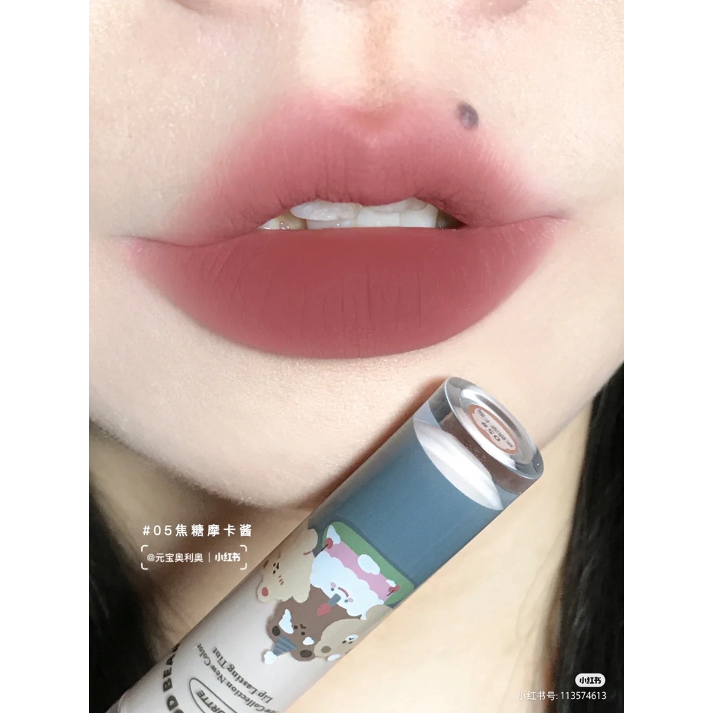 Son Môi Nhung Lì Flortte Hình Bánh Gấu Và Hoa Xinh Xắn