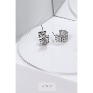 Bông tai bạc 925 đính đá 𝗠𝗜𝗘 | ANHS Accessories
