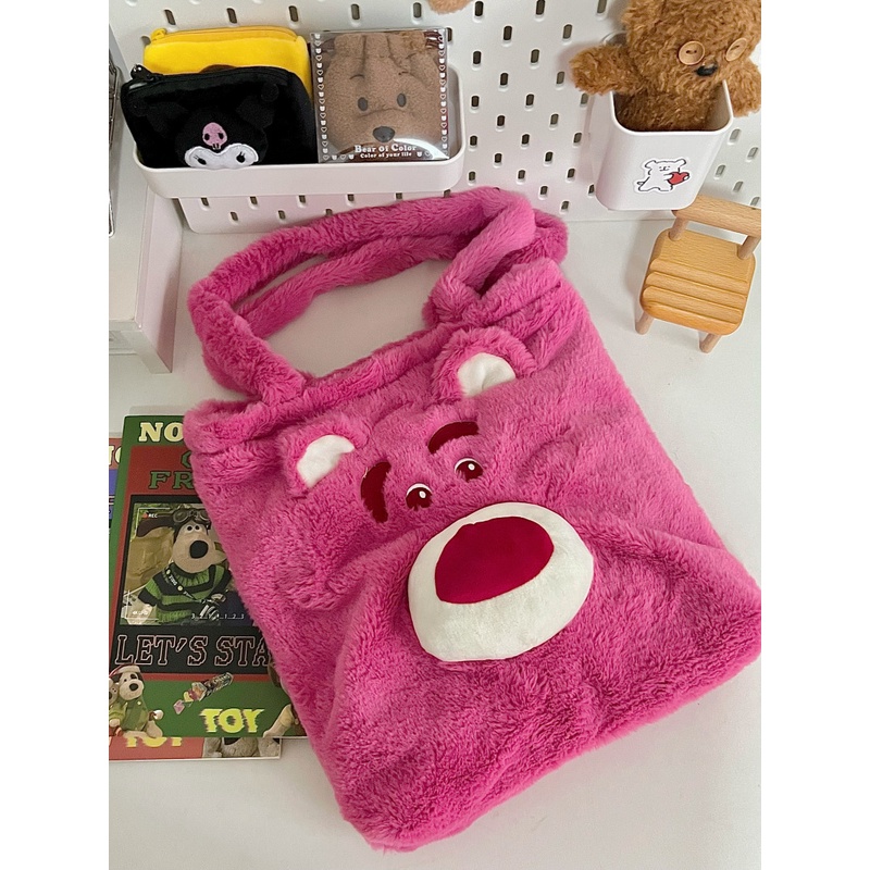 Disney Ba Lô Lông Xù Kiểu Hoạt Hình Gấu / Dâu Tây Đáng Yêu Cho Nữ