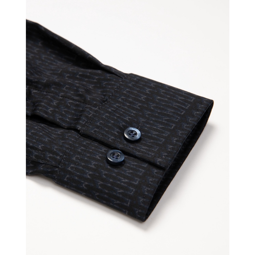 Áo sơ mi dài tay nam Vulcano 2066A màu xám họa tiết móc xích