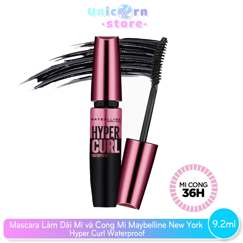 Mascara Chống Nước Làm Dài Mi và Cong Mi Maybelline Hyper Curl Waterproof 9.2ml