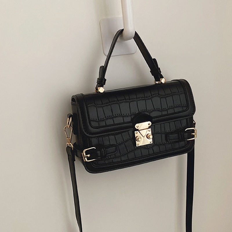 Túi Đeo Chéo Vuông Nhỏ Họa Tiết Vân Đá Màu Đỏ Thời Trang Cho Nữ