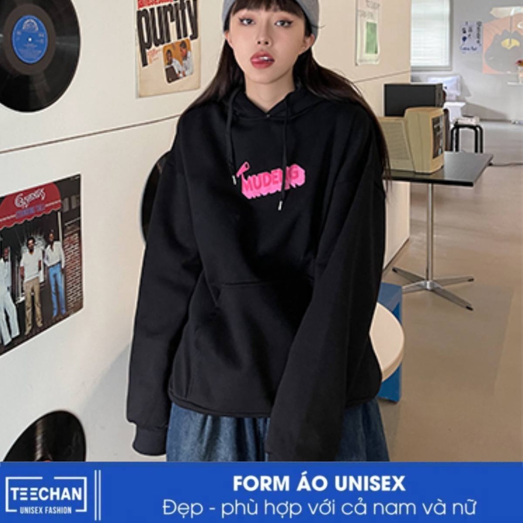 Áo Hoodie có mũ mã HD510 MUDENG Nam Nữ TEECHAN Unisex Basic Dài Tay unisex Dày Dặn basic ulzzang