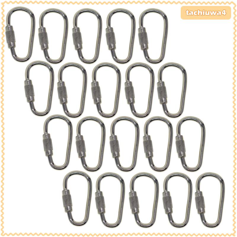 Set 20 Móc Khóa Carabiner Bằng Thép Kích Thước Nhỏ Dùng Cho Cắm Trại / Thể Thao / Karabiner