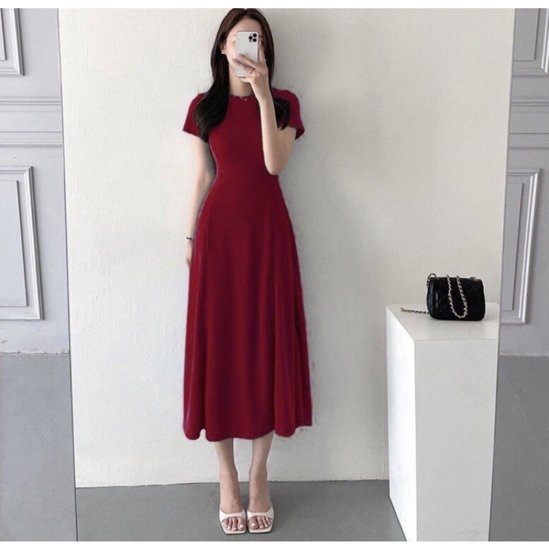 Váy xòe thun gân tăm xịn xò ( kèm ảnh chất vải)/ váy chữ A ôm sát cục phong cách tại Cọp con Store