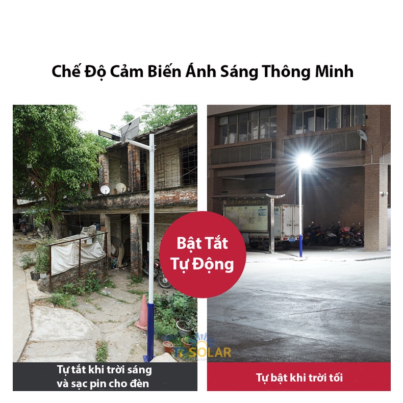 Đèn Bàn Chải Năng Lượng Mặt Trời TP Solar TP-C500N Công Suất 500W Chống Nước IP76, Công Suất Lớn