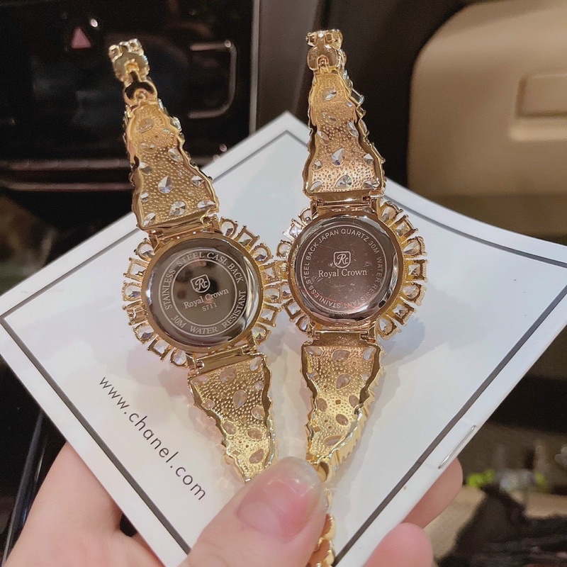 Đồng hồ nữ Royal Crown 5711 chính hãng mặt tròn chuẩn đá xoàn mỹ sáng lung linh siz35mm