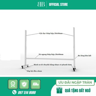 Chân bảng di động, ( CHÂN DI ĐỘNG) - Có bánh xe, bánh xe có chốt khóa, phù hợp cho bảng 80x120cm, 90x120cm