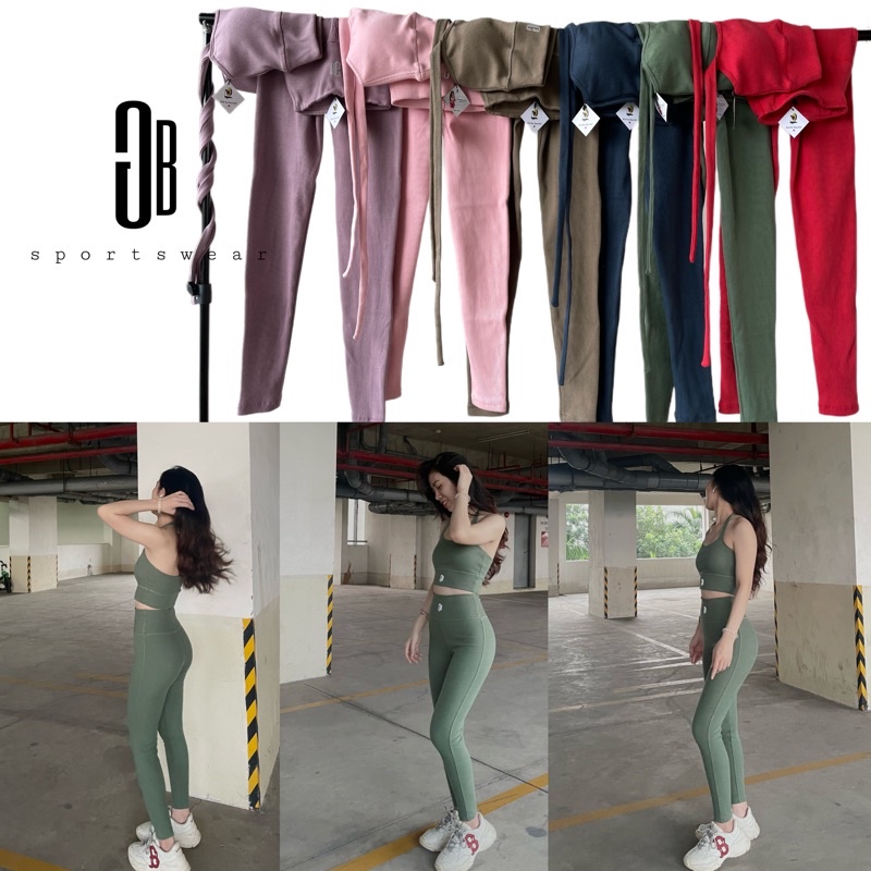 Set quần dài thể thao áo bra dáng yếm nữ cột dây tập gym yoga nhảy dance