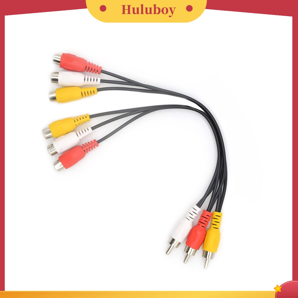 Huluboy| Dây cáp AV DVD chia nhánh 3 đầu cắm RCA sang 6 lỗ cắm RCA chuyên dụng