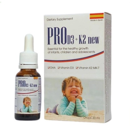Pro D3+K2 New giúp tăng cường hấp thu canxi phát triển chiều cao Lọ 20ml HÀNG CHÍNH HÃNG