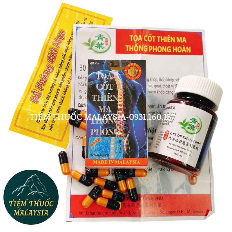 Toạ Cốt Thiên Ma Thống Phong Hoàn Viên Có Chữ - Hộp 30 viên